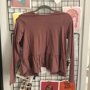 open back peplum long sleeve